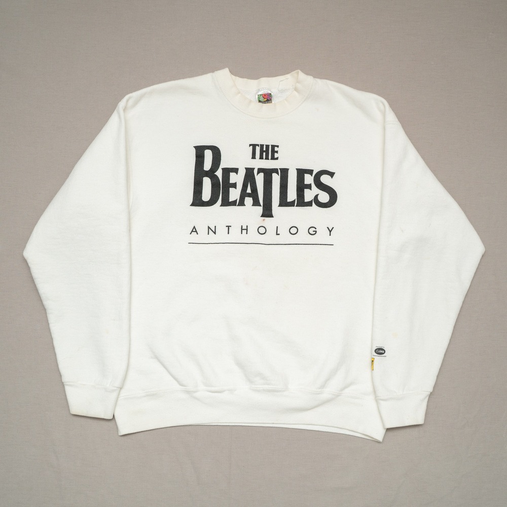 Vintage The Beatles Anthology Promo White Crewneck Sweatshirt Best Buy XL‎ USA